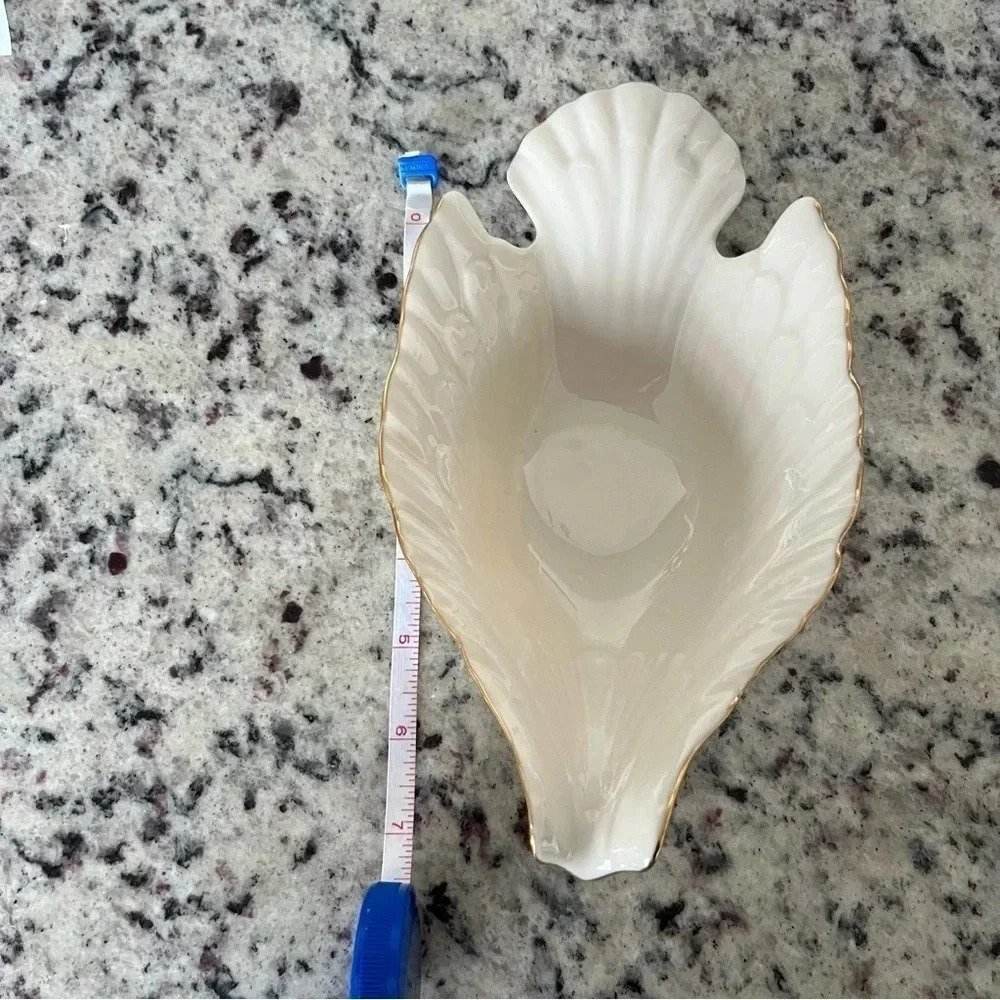 Lenox USA Beige Porcelain Dove Bird Figural Sauce or Candy Bowl Dish w/ 24K Gold - Picture 6 of 6